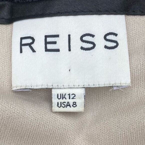 Reiss Womens Nola Textured Floral Ombre Lace Nude Black Cocktail Dress Sz 8. EUC - Picture 5 of 7